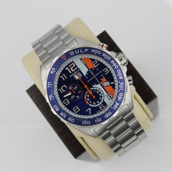 New Tag Heuer Formula 1 Mens Watch CAZ101AT.BA0842 Gulf Oil X Blue Orange F1 SS - Picture 7 of 16